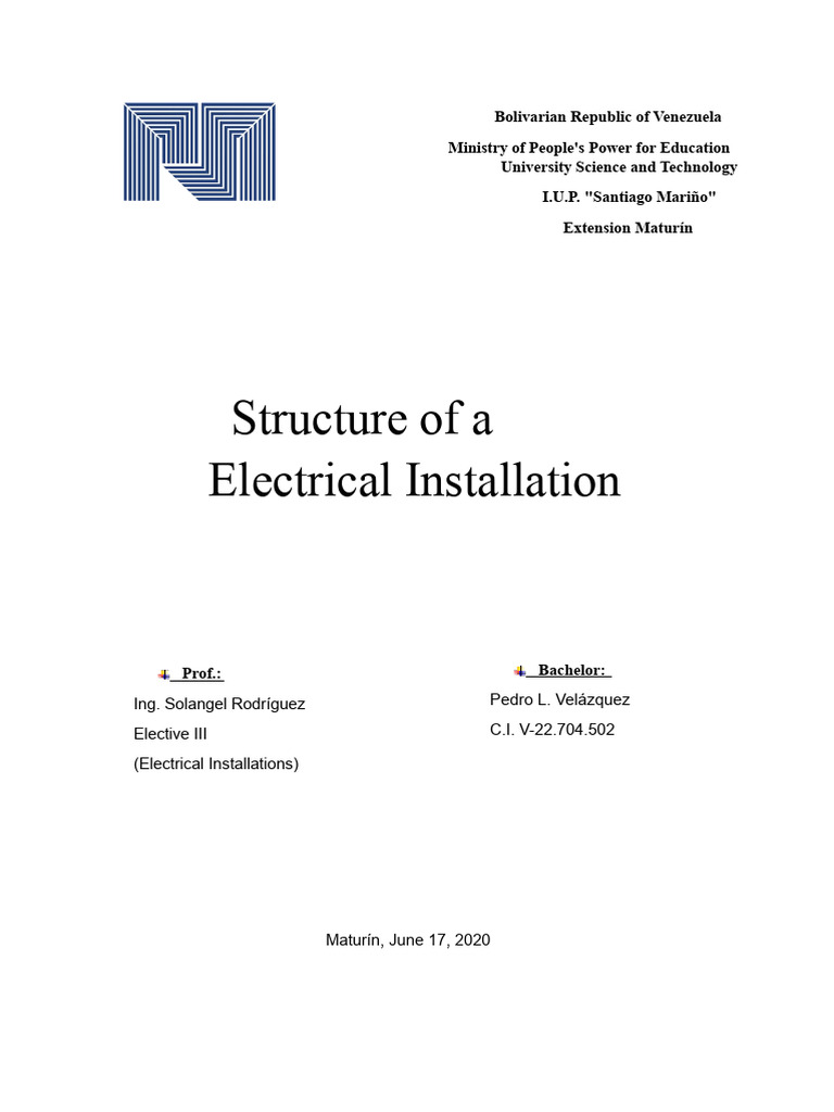 Structure of Electrical Installations | PDF | Electrical Wiring ...