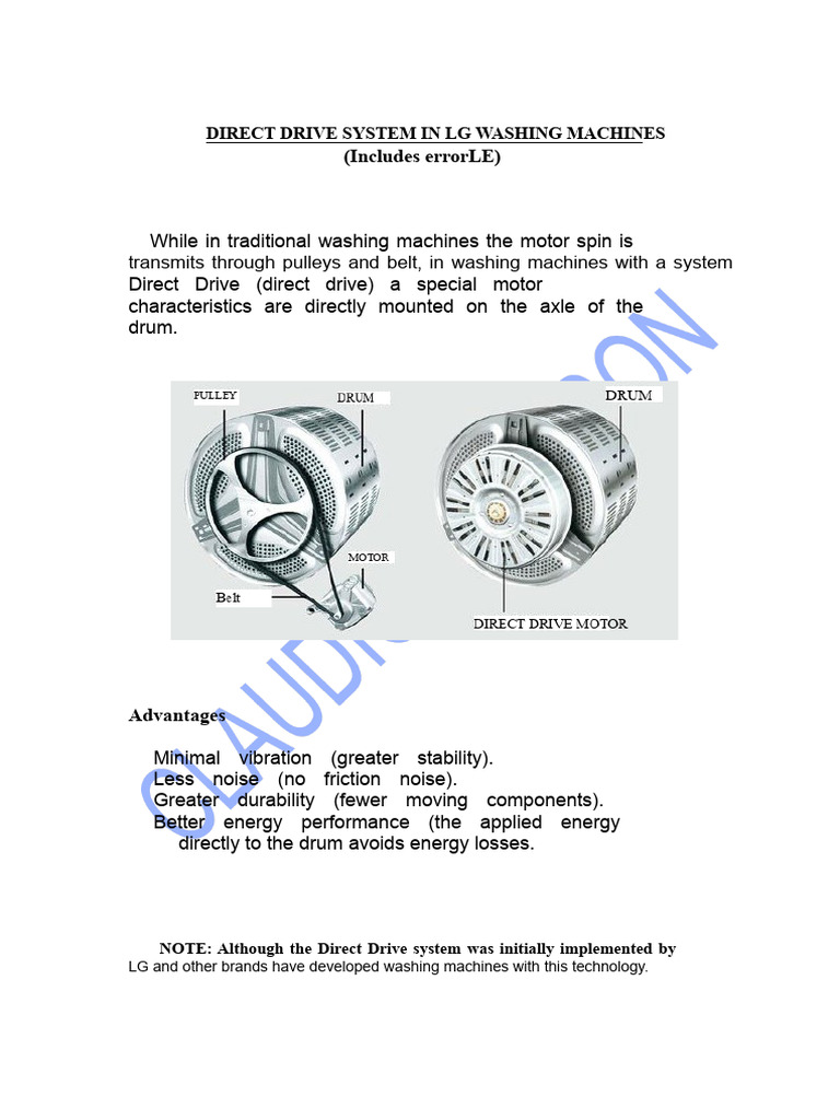 LG Direct Drive Washing Machine Overview | PDF | Electric Motor ...