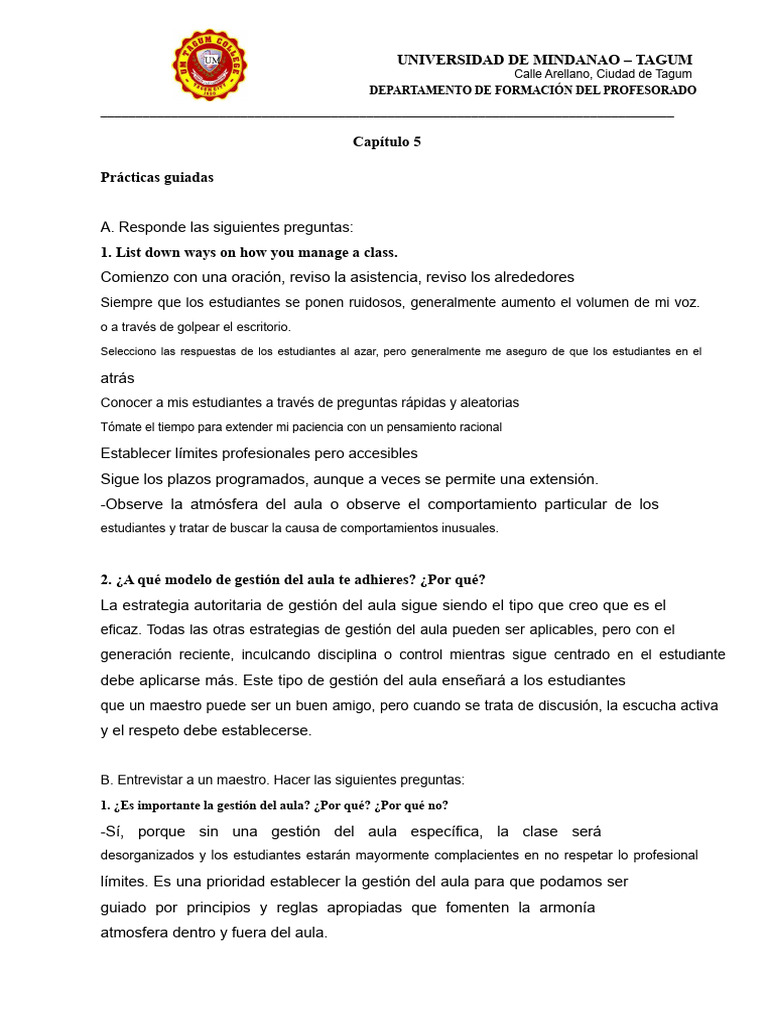 Capítulo 5 | PDF | La gestión del aula | Salón de clases