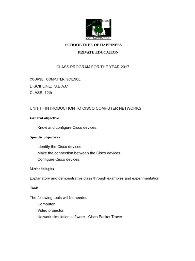 Cisco Networking Course Outline 2017 | PDF | Internet Protocol Suite ...