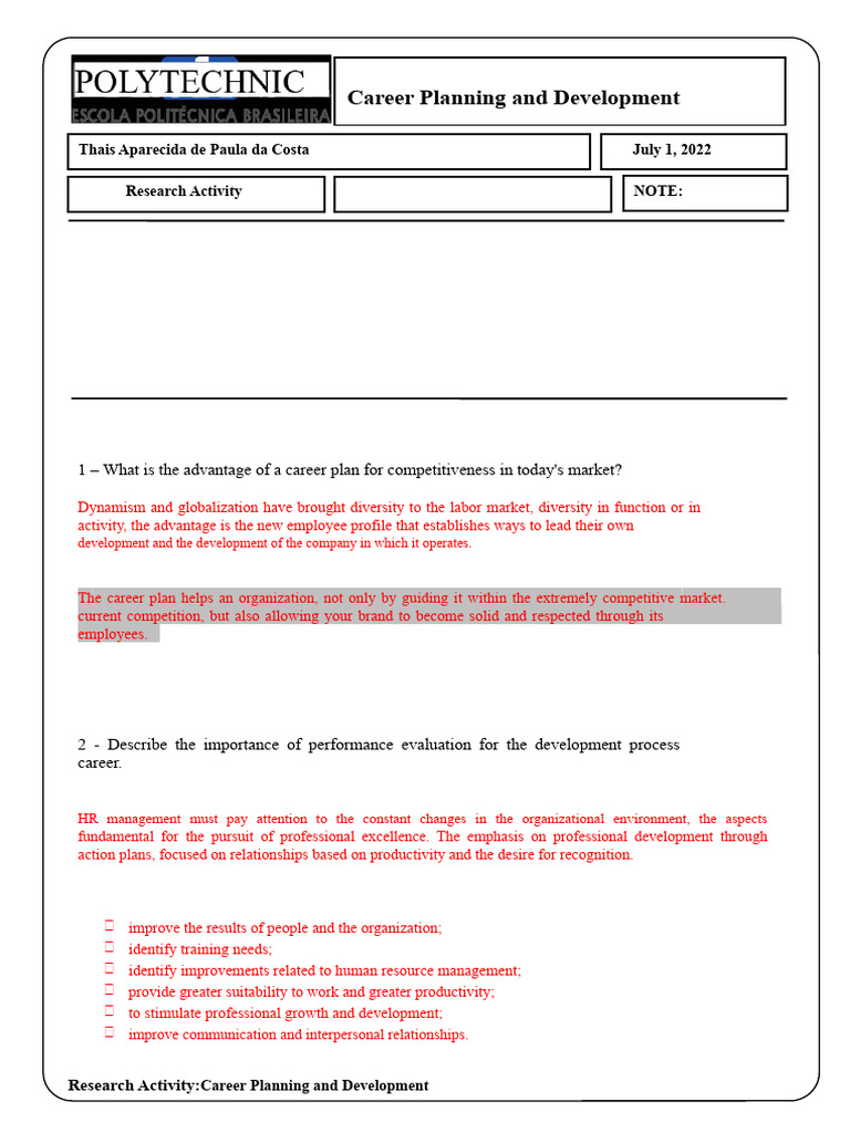 Career Planning for Market Competitiveness | PDF | Performance ...