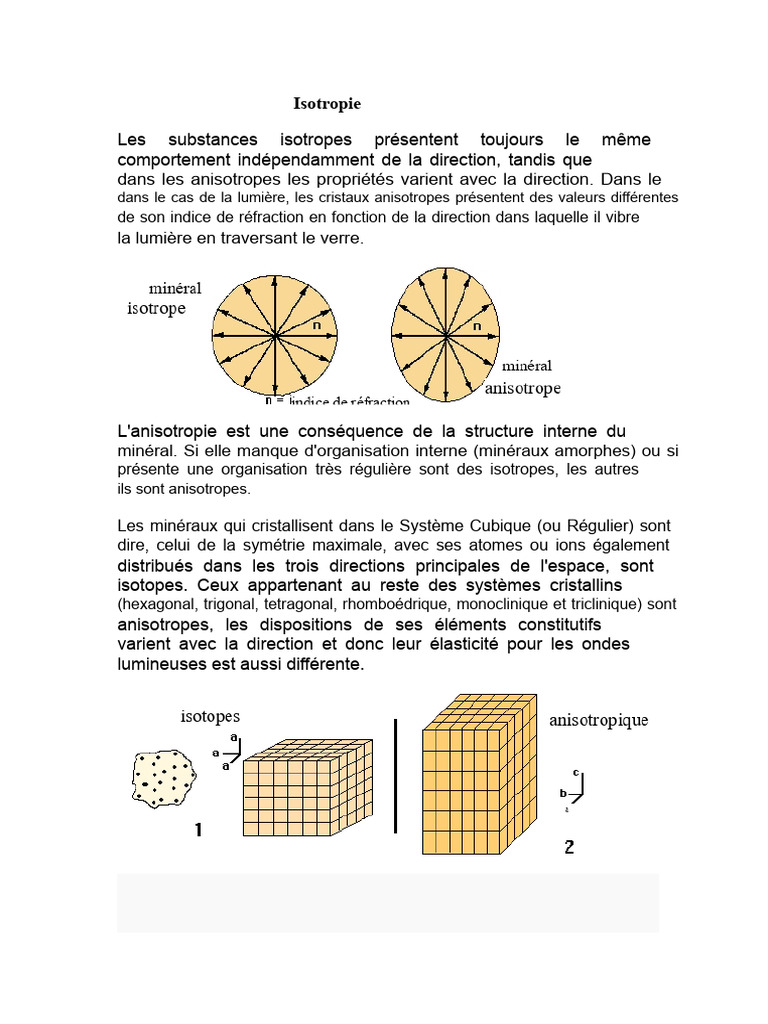 Isotropie et Anisotropie des Matériaux | PDF | Physique appliquée et ...