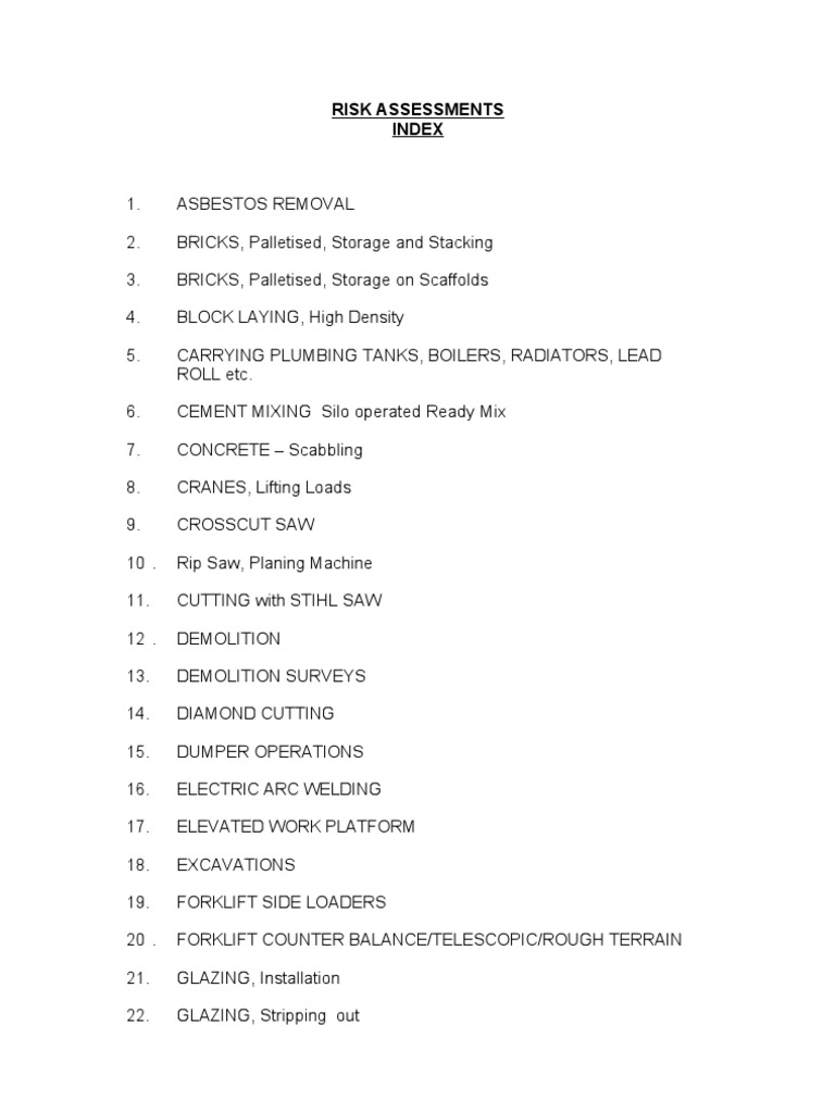 Risk Assessment Template Construction | PDF | Personal Protective ...