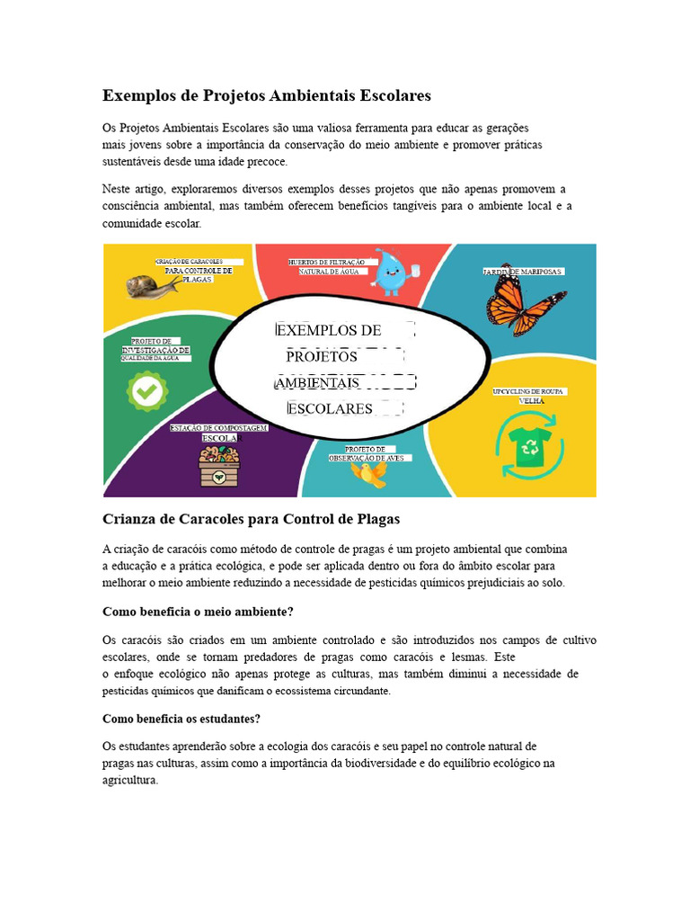 Exemplos de Projetos Ambientais Escolares | PDF | Composto | Sociedade