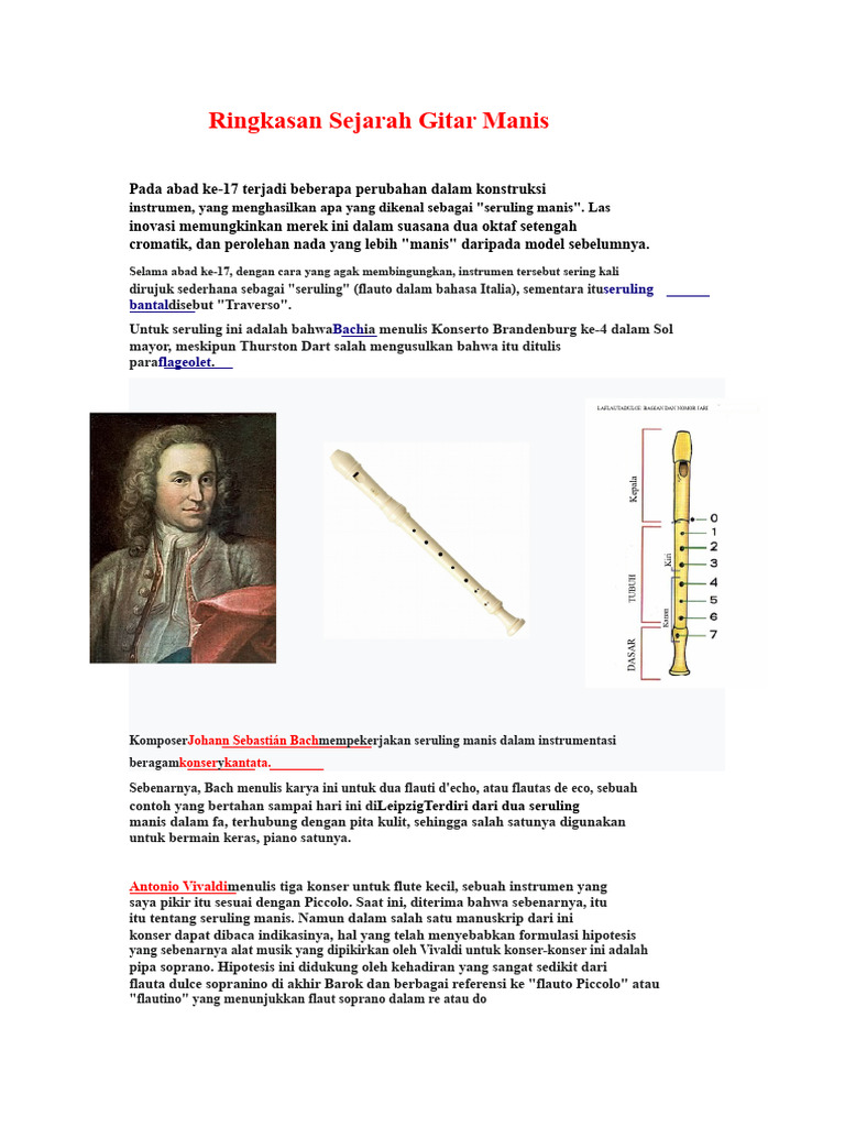 Ringkasan Sejarah Seruling Manis | PDF