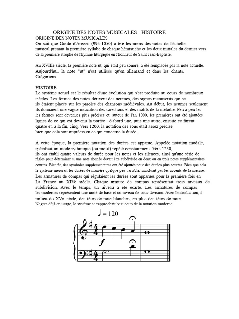 Origine des Notes Musicales | PDF