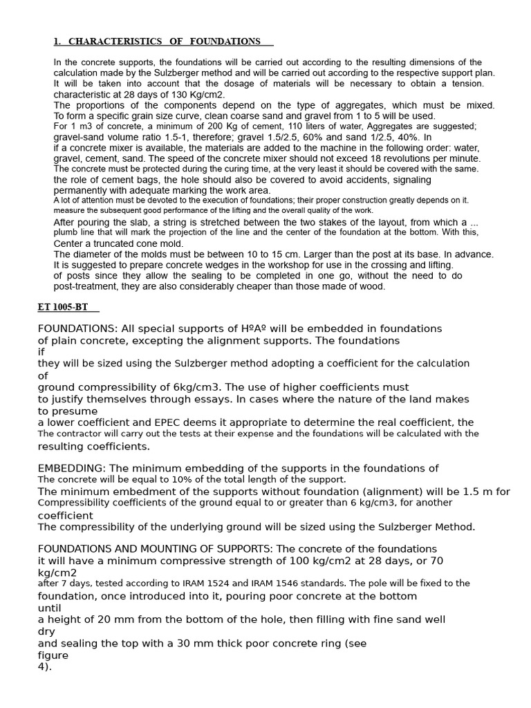 Foundation Characteristics and Guidelines | PDF | Concrete | Cement