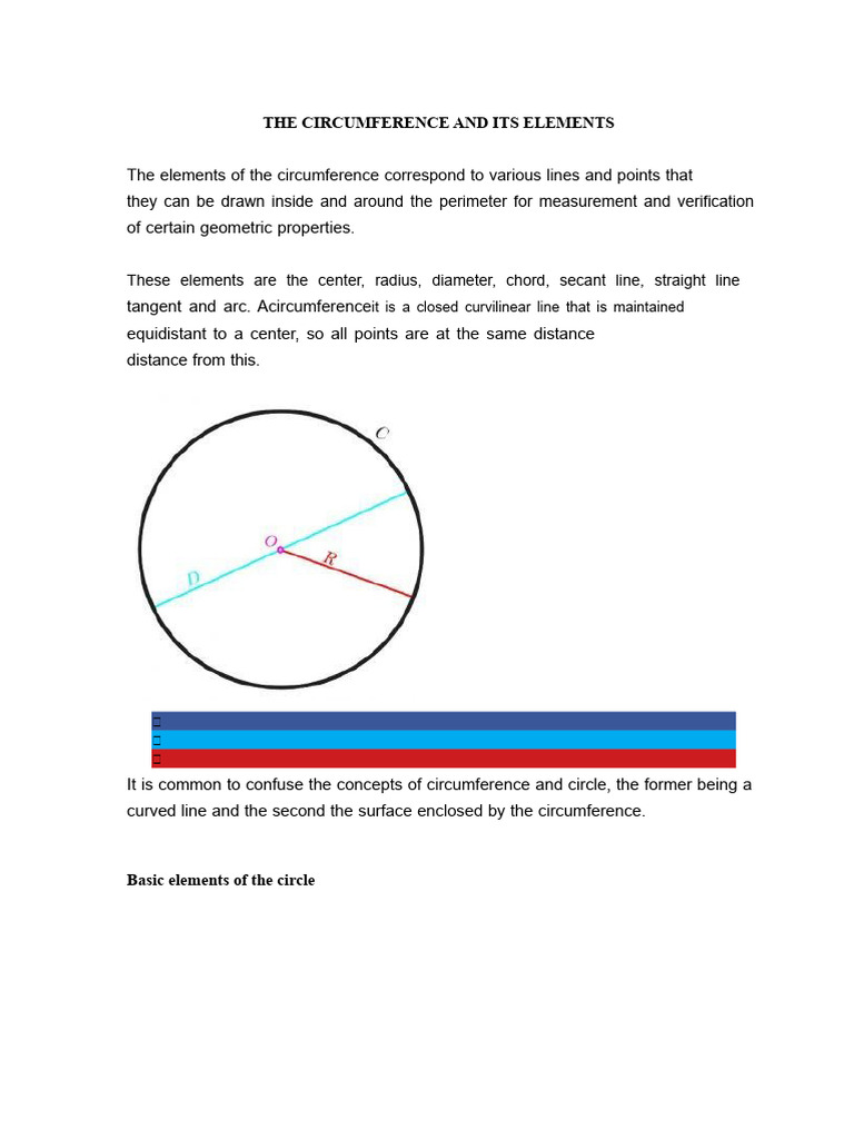 Elements of a Circle and Circumference | PDF | Cartesian Coordinate ...