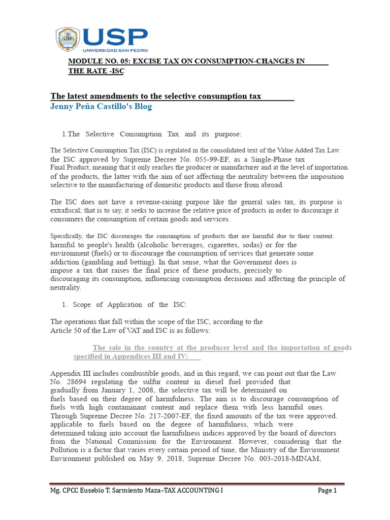 Excise Tax Changes on Consumption (ISC) | PDF | Taxes | Truck