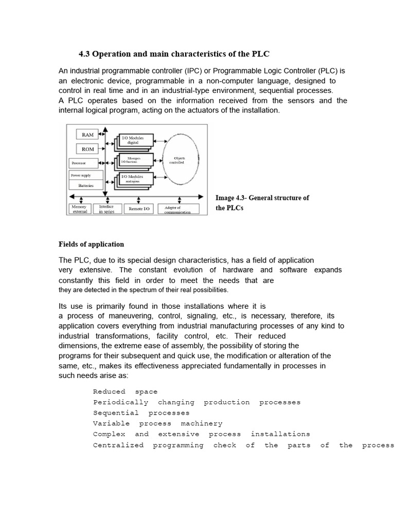 4.3 Operation and Main Characteristics of The PLC - Lopez Angel ...