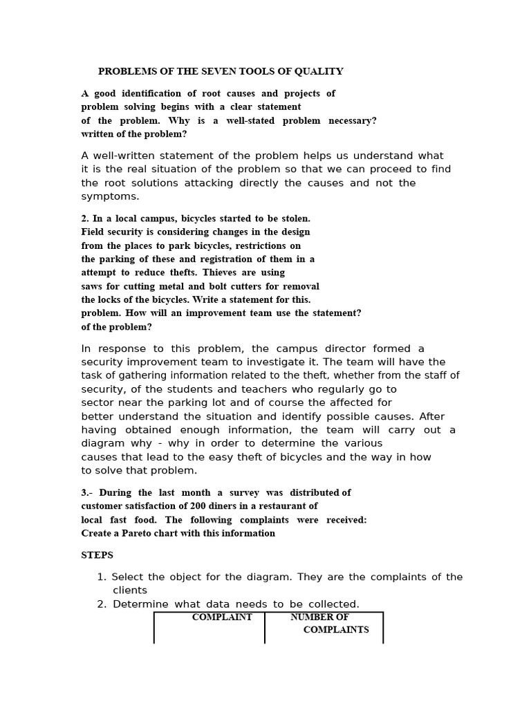 Quality Tools: Problem Identification Guide | PDF | Accuracy And ...