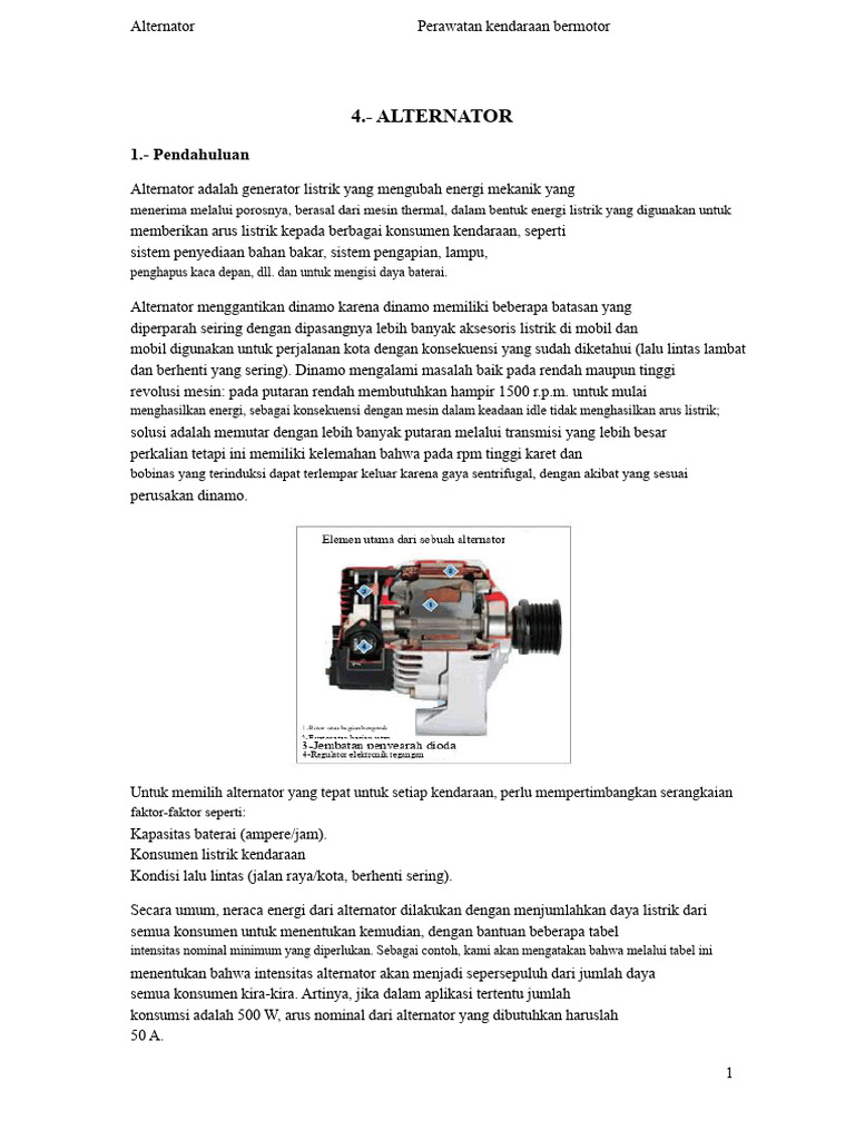 Panduan Lengkap Alternator Kendaraan | PDF