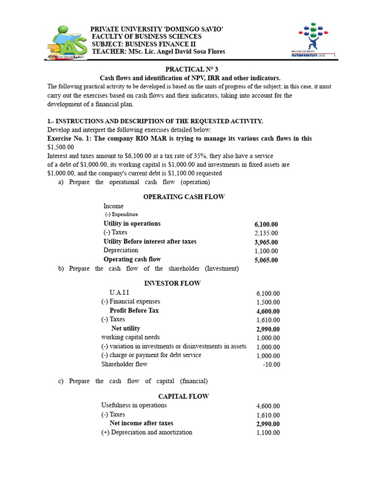 Practice N°3 | PDF | Internal Rate Of Return | Net Present Value