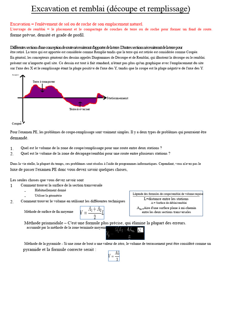 Calcul de Découpe et Remblai Routier | PDF | Le volume