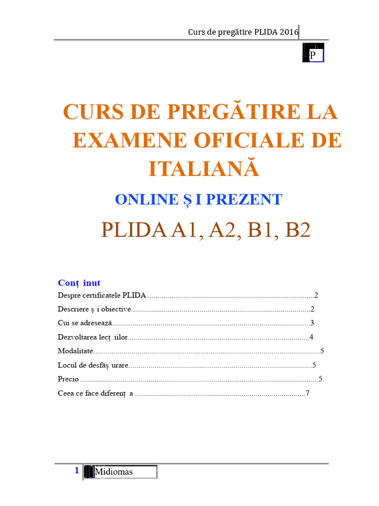 Plida A1, A2, B1, B2 | PDF