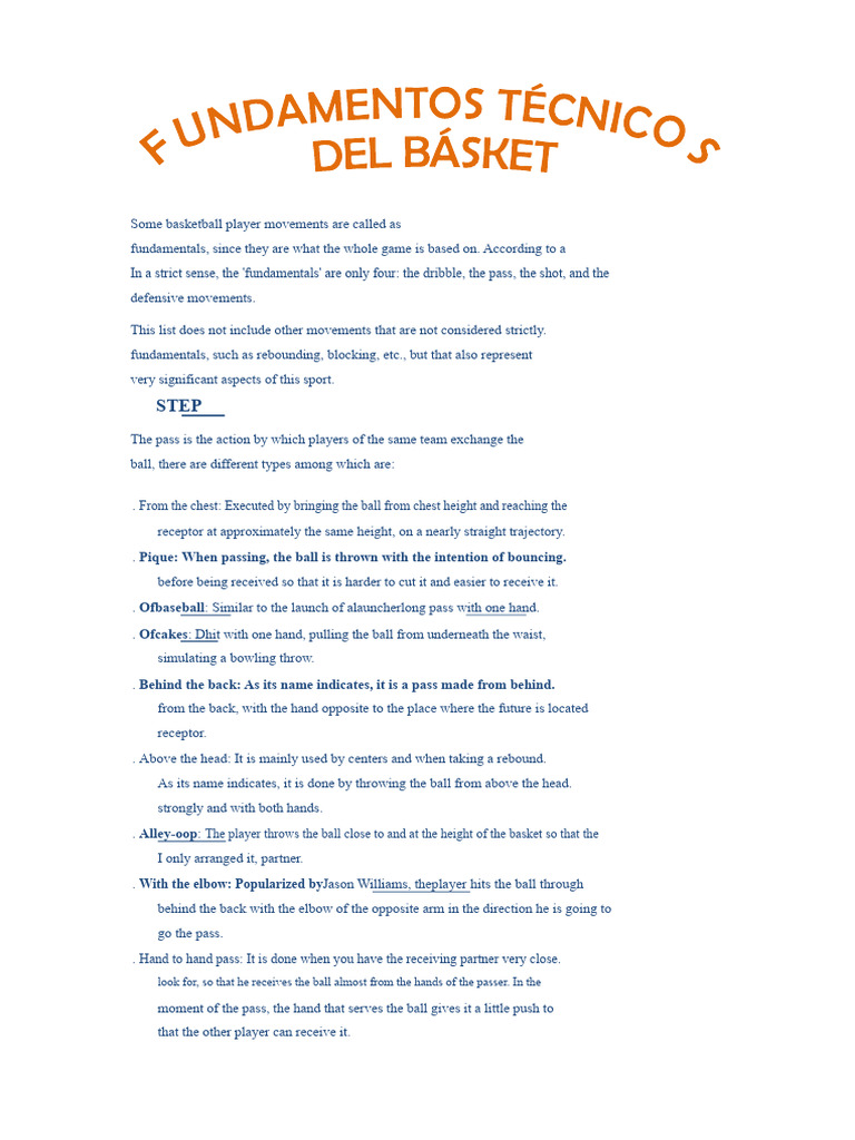 Some Basketball Player Movements Are Called Fundamentals | PDF | Games ...