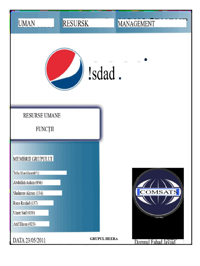 Funcții HR Pepsi | PDF