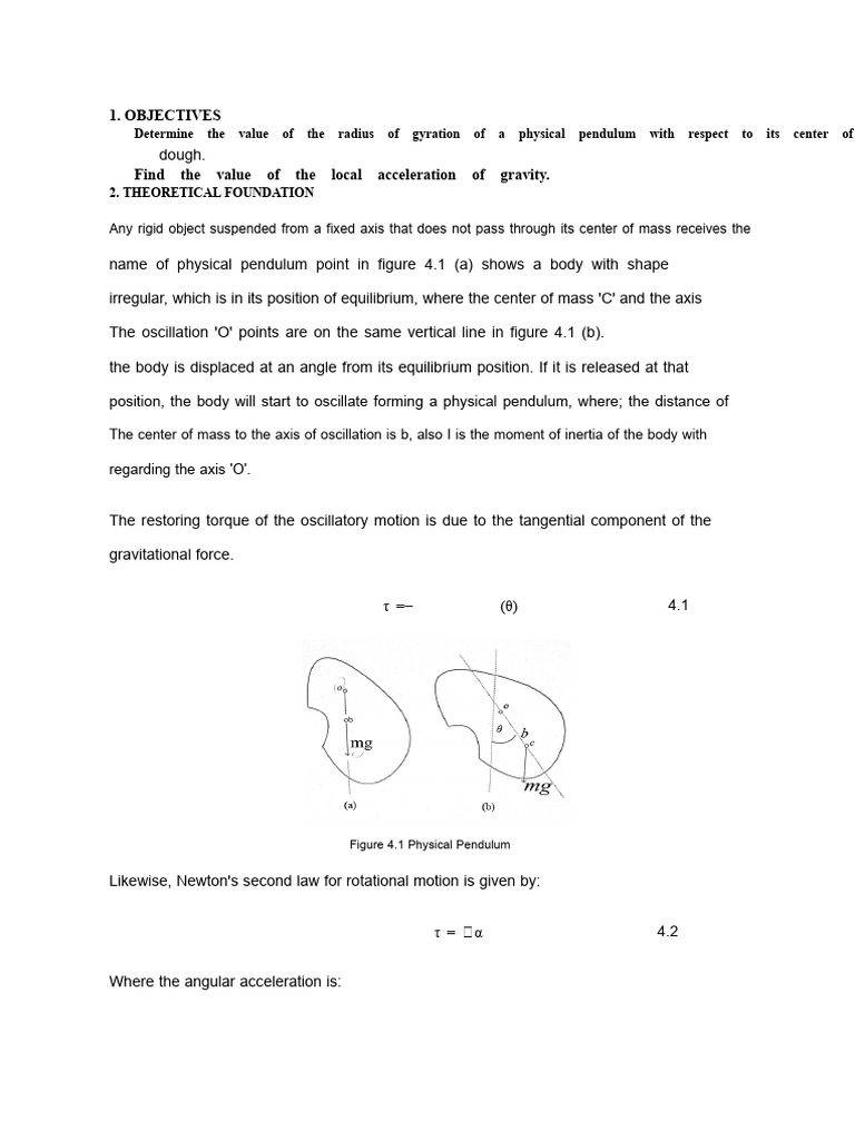 Physical Pendulum Experiment Analysis | PDF | Rotation Around A Fixed ...