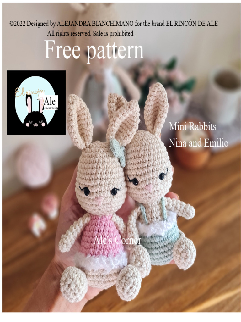 Free Mini Rabbit Crochet Pattern | PDF | Knitting | Crochet