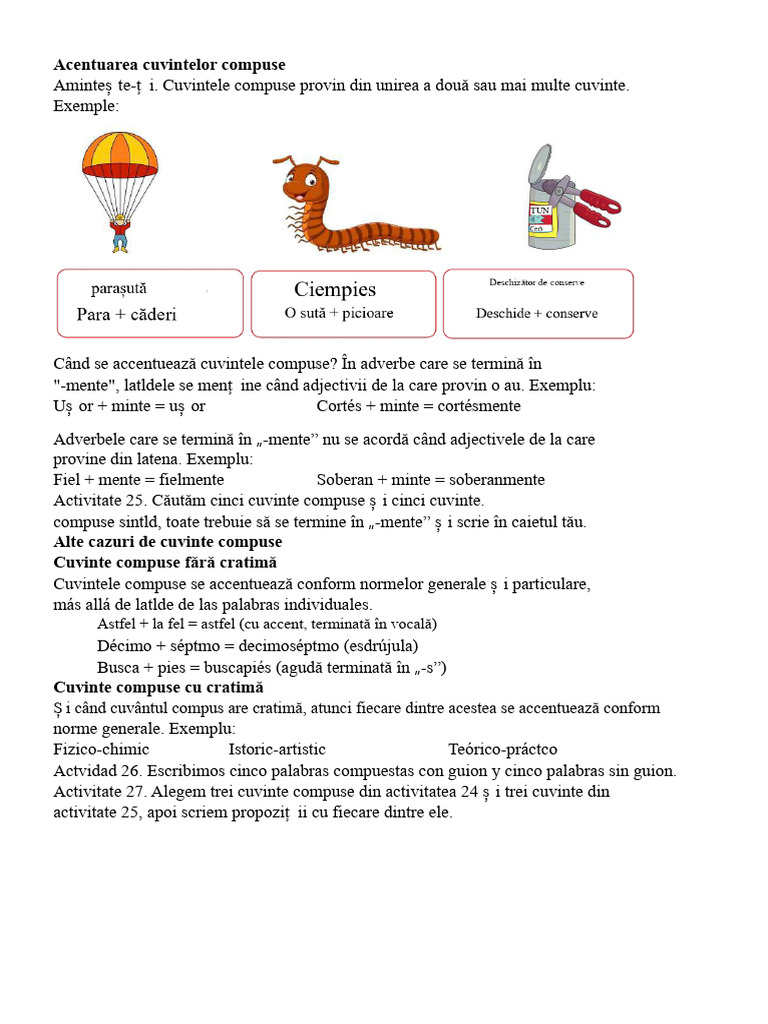 Accentuarea Cuvintelor Compuse | PDF