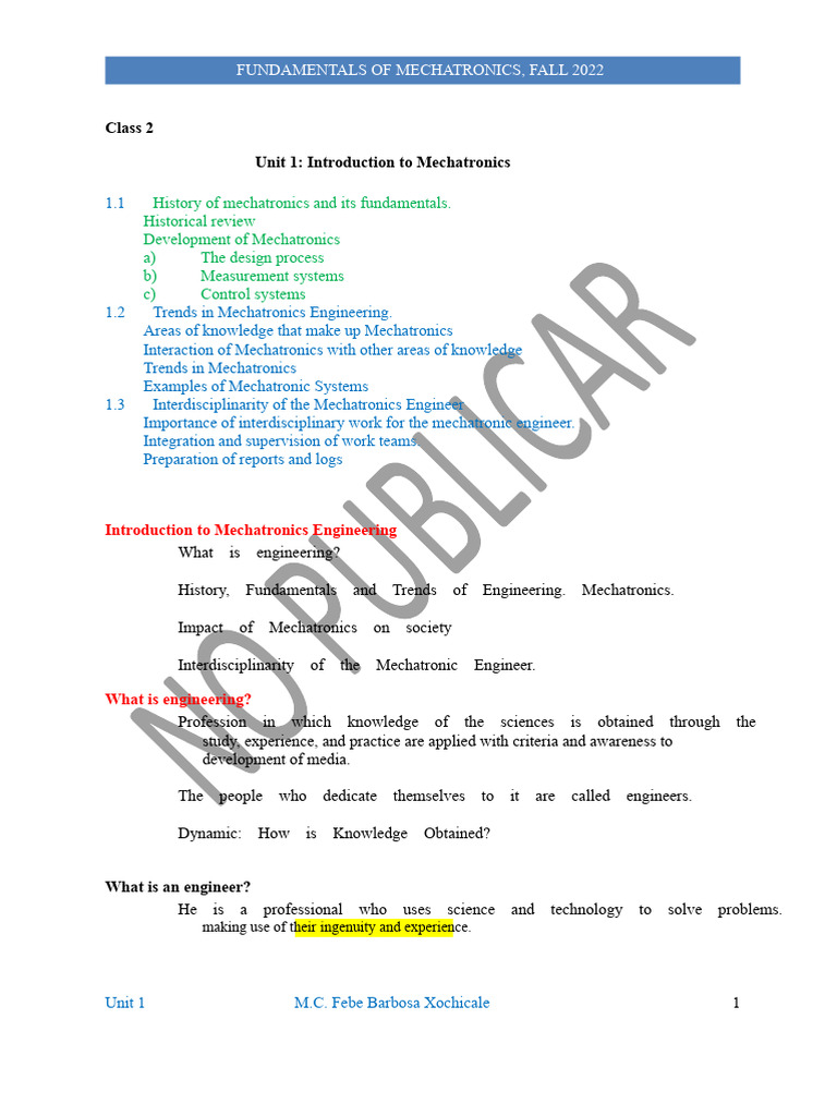 Introduction to Mechatronics Concepts | PDF | Mechatronics | Amplifier