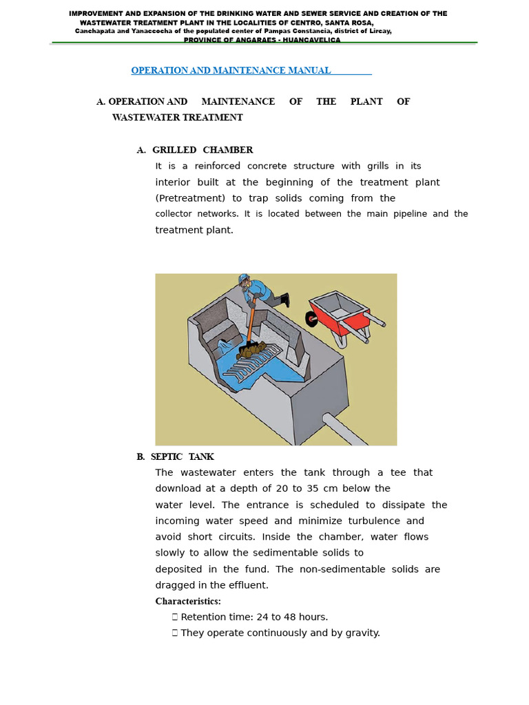 Wastewater Treatment Plant Manual | PDF | Sewage Treatment | Septic Tank