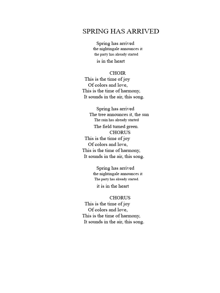 Spring Songs | PDF