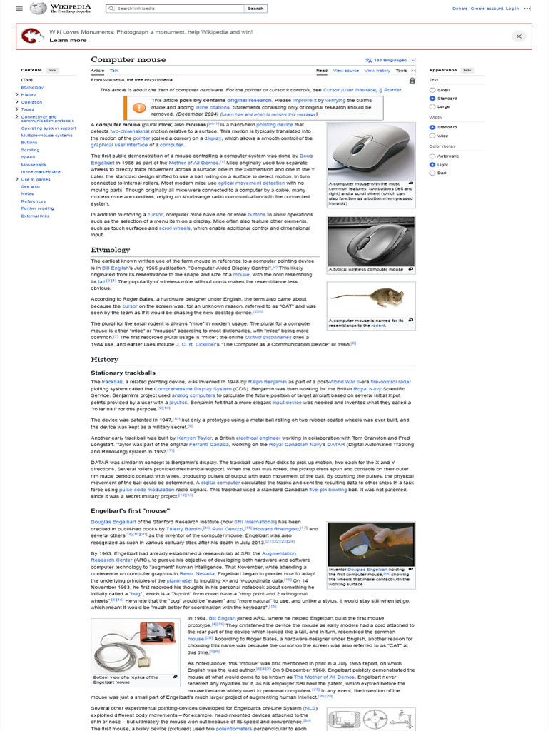 Mouse History of All Time | PDF | Cursor (User Interface) | Human ...