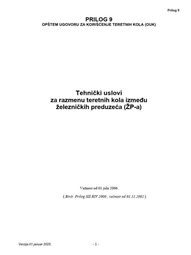 Prilog 9 OUK Verzija 2025 | PDF