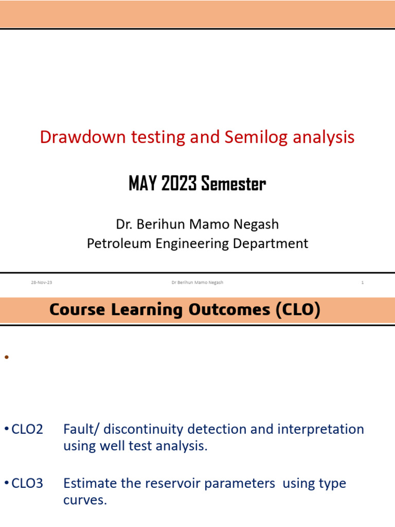Well Test Analysis: Drawdown Techniques | PDF | Laplace Transform ...