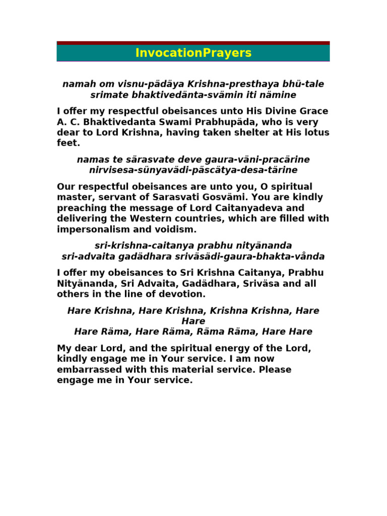 Invocation Prayers and Life's Real Problems | PDF | Transcendence ...
