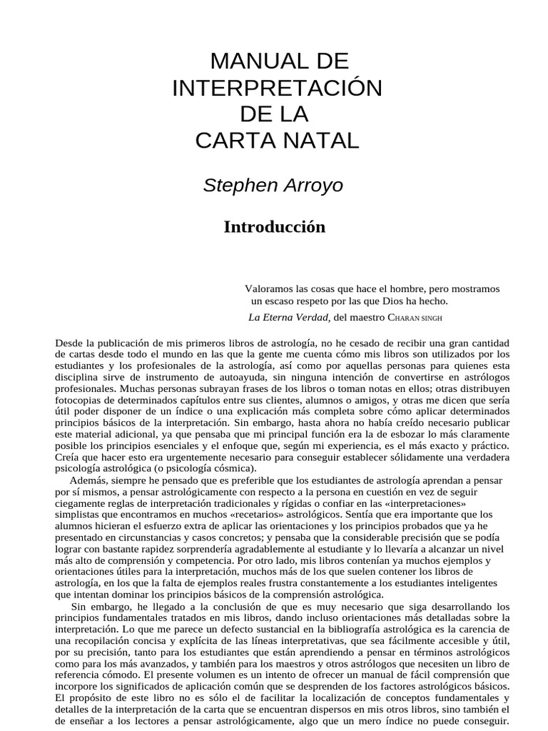 Arroyo Stephen Manual de Interpretacion de La Carta Natal | PDF ...