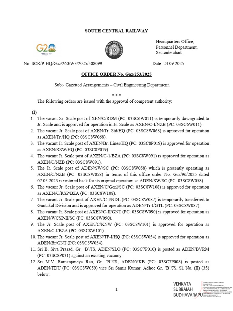 OO 253 2025 JS (Group B) Promotion in Civil Engineering Department | PDF