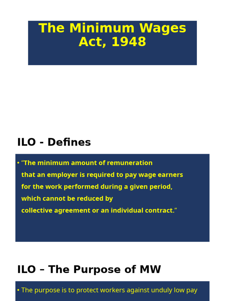 Overview of the Minimum Wages Act 1948 | PDF | Employment ...