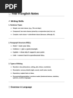 Grade 11 English Language Study Notes | PDF | English Language | Adverb