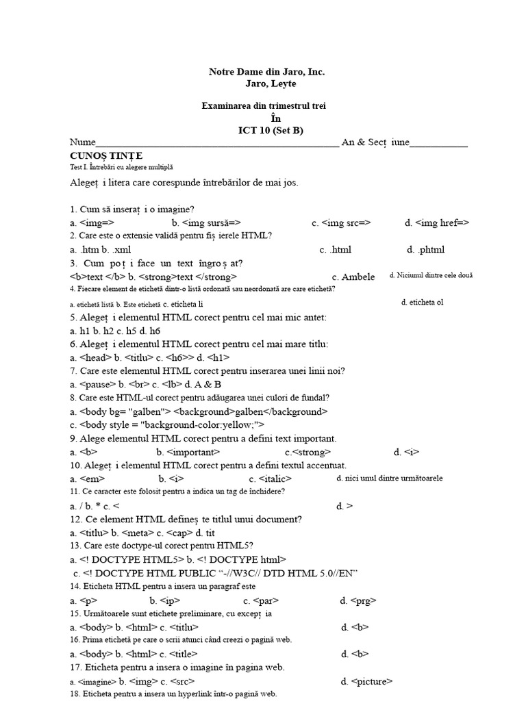 Examen Nota 10 | PDF