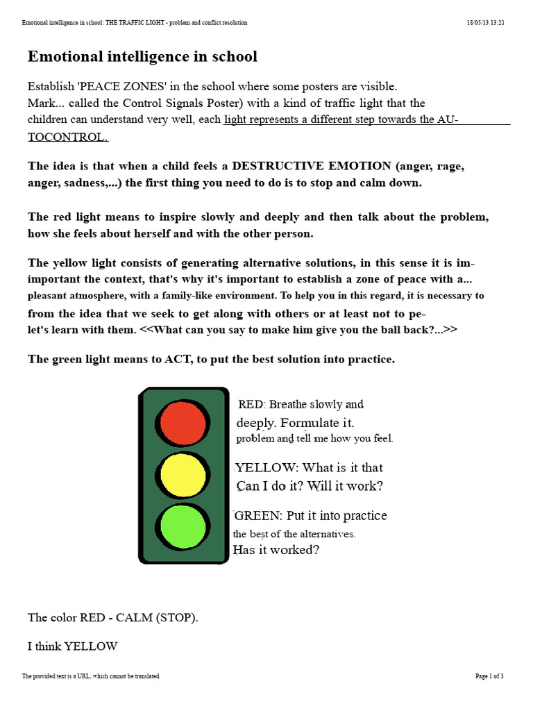The Traffic Light - E. Emotional | PDF | Traffic Light | Emotions