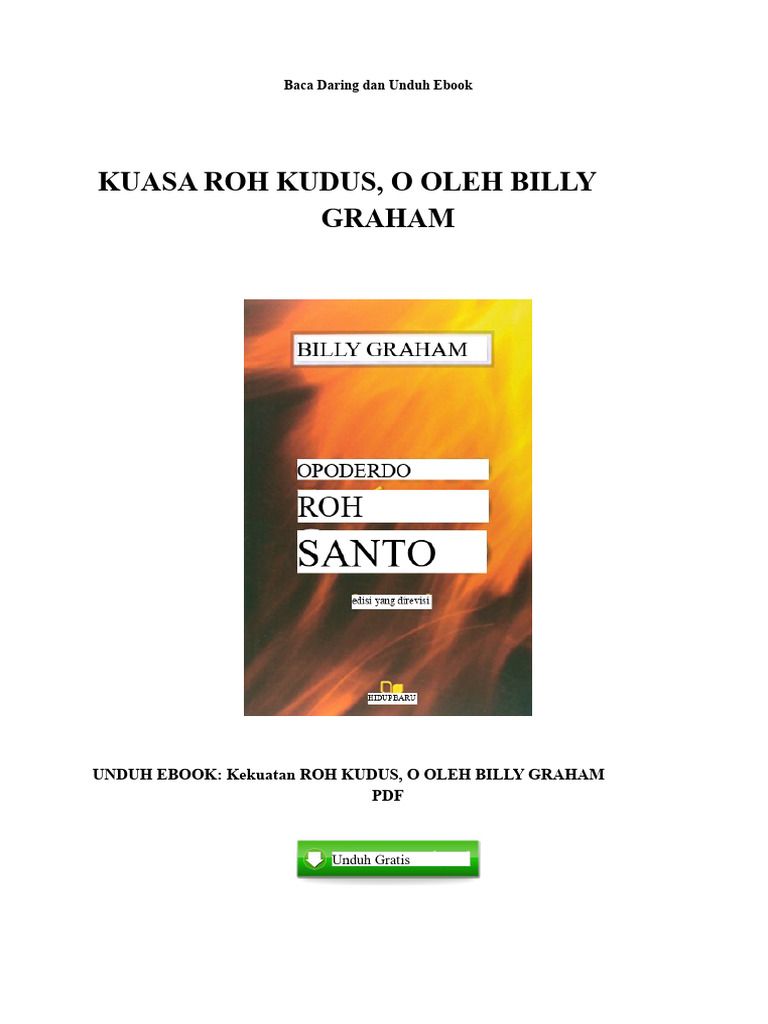 Kuasa Roh Kudus oleh Billy Graham | PDF