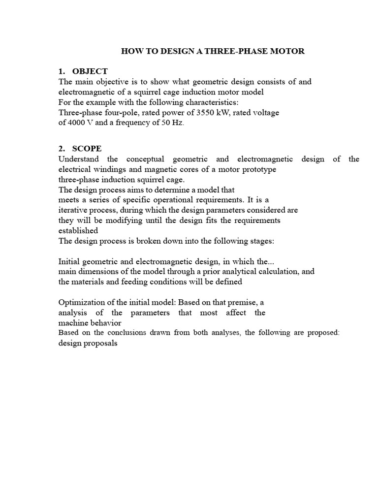 Designing a Three-Phase Motor Guide | PDF | Electric Motor | Inductor