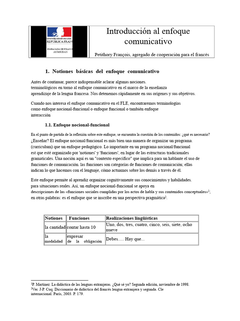 Introducción al Enfoque Comunicativo | PDF | Enseñando | Aprendizaje