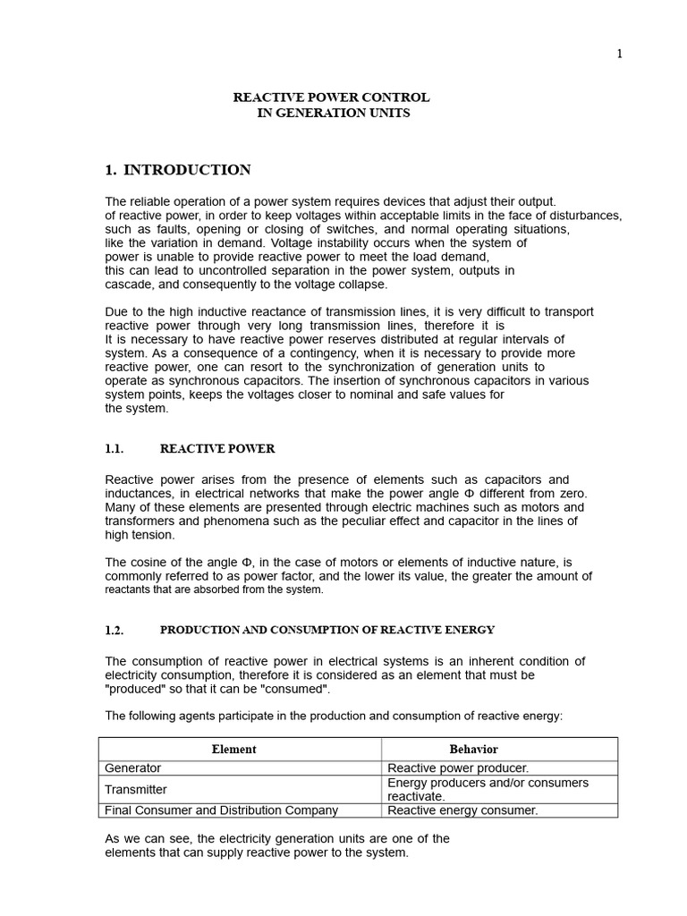 Reactive Power Control in Generators | PDF | Ac Power | Electric Generator