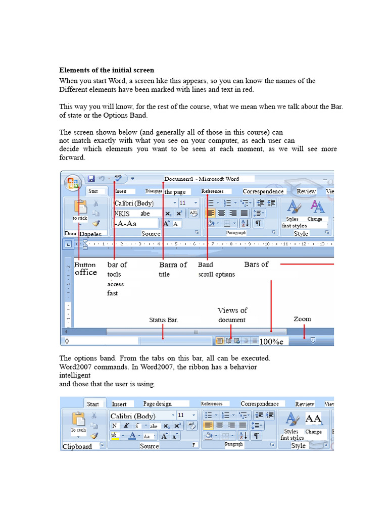 Elements of The Home Screen | PDF | Microsoft Word | Icon (Computing)
