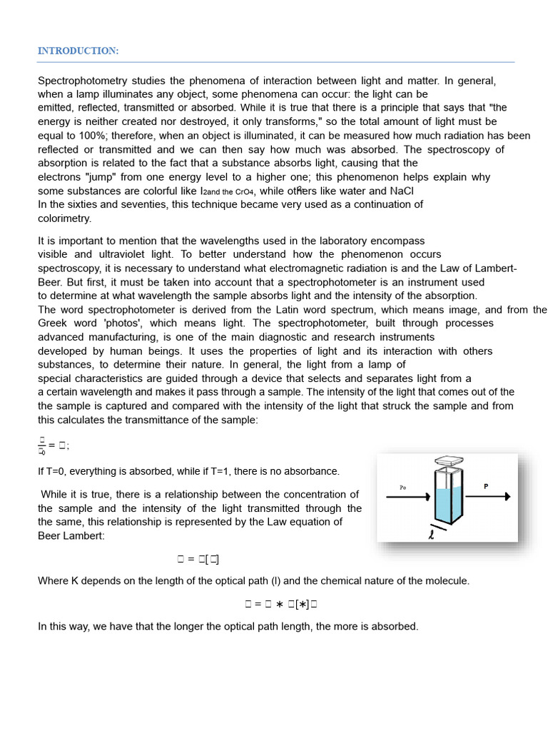 Spectrophotometric Analysis of Potassium Permanganate | PDF ...