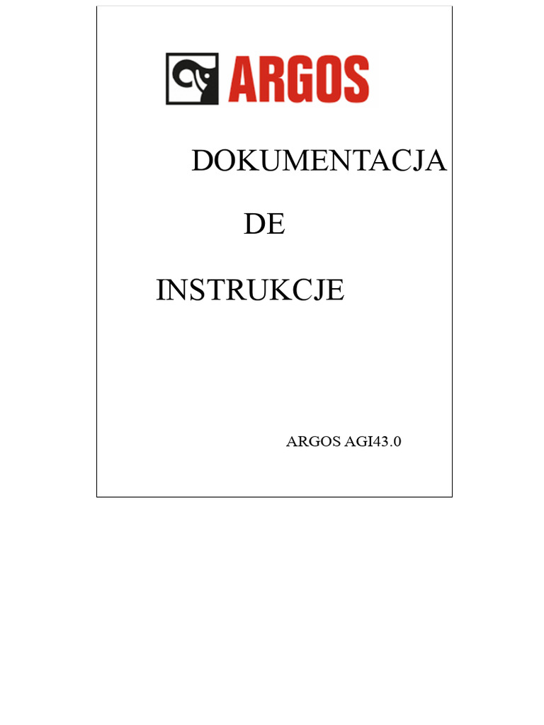Instrukcja Obsługi Argos 43 | PDF