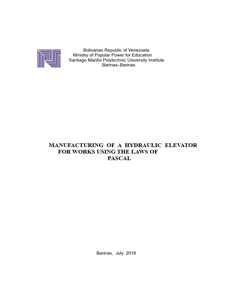 Hydraulic Elevator Prototype Development | PDF | Elevator