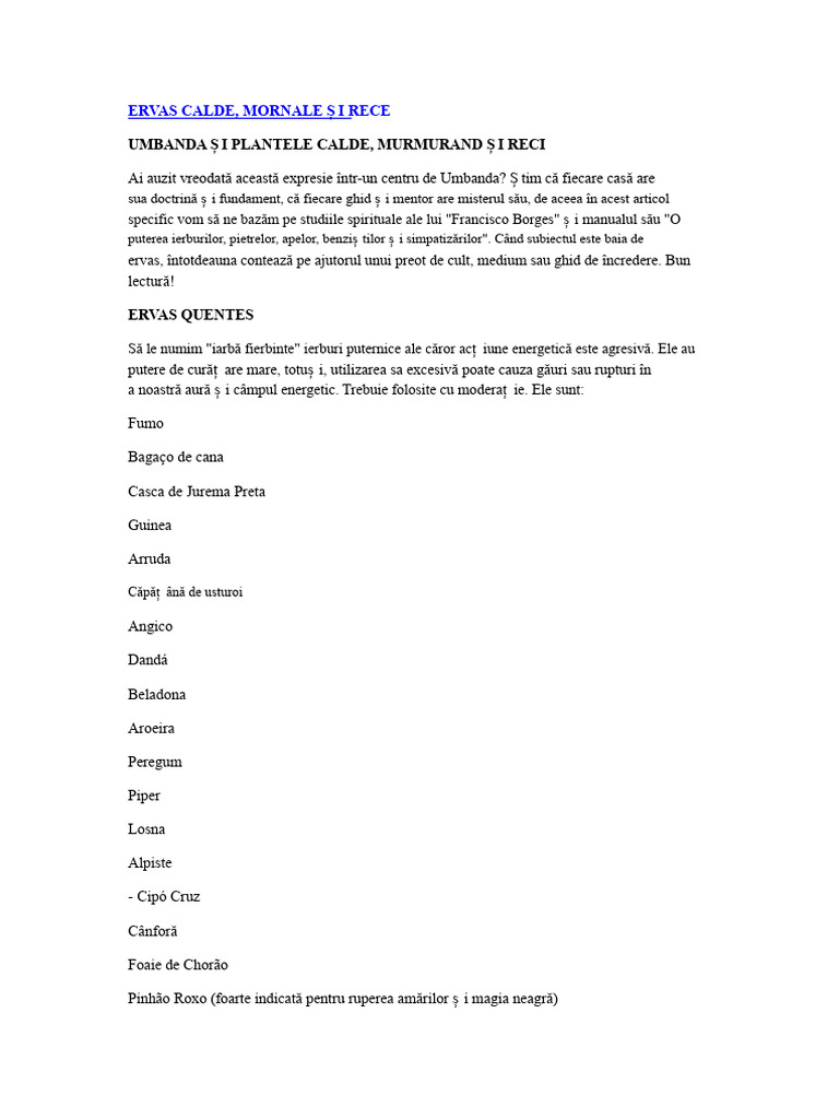 Ierburi Calde | PDF