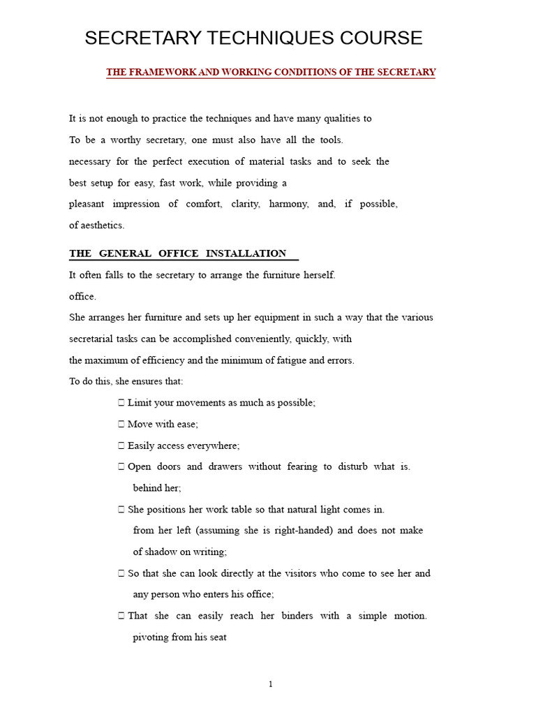 Essential Secretary Techniques Guide | PDF | Lighting | Incandescent ...