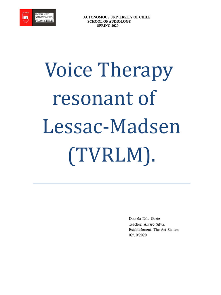 Lessac-Madsen Resonant Voice Therapy | PDF | Human Voice | Larynx