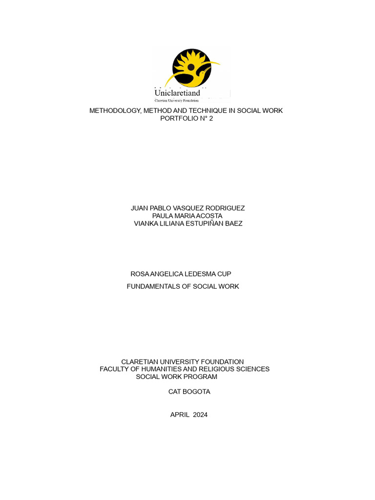 Methodology in Social Work Techniques | PDF | Methodology | Social Work