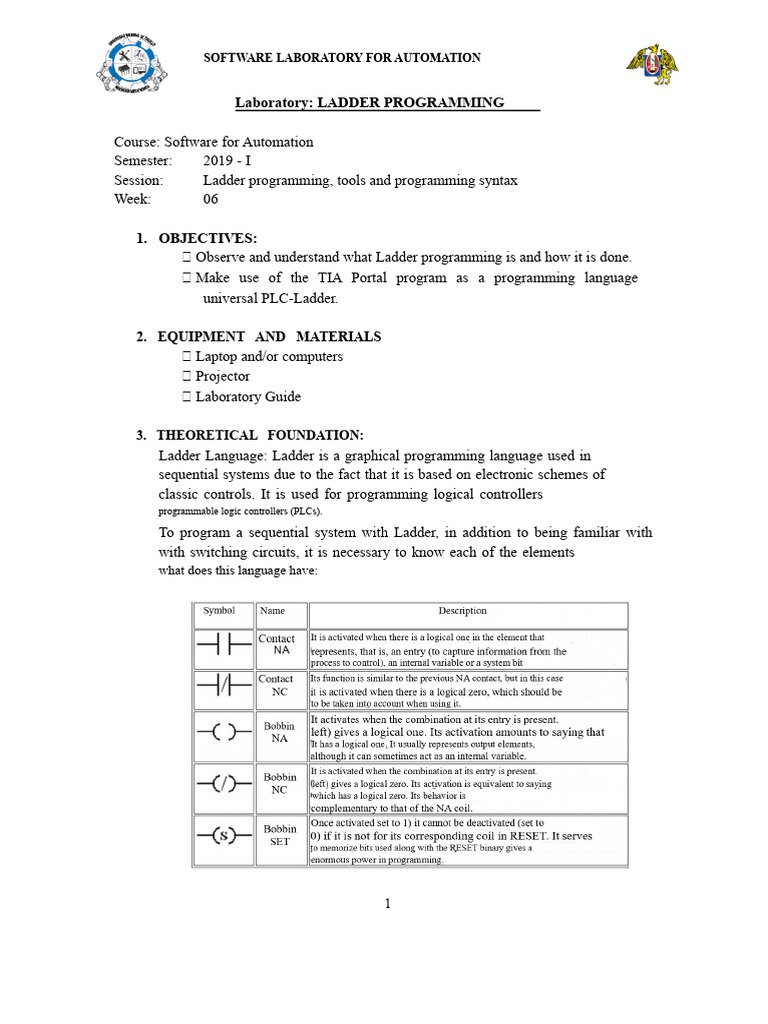 Week 6 (Ladder Programming) | PDF | Programmable Logic Controller ...